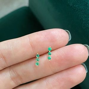 14k & Emerald Gemstone Earrings